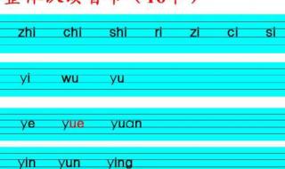 整体认读音节16个正确读法